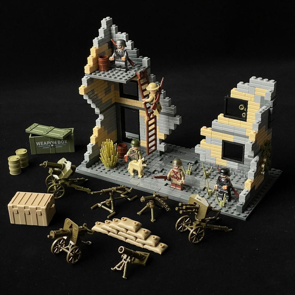 Сцена руин Опасные здания Руины Военные здания Сборка игрушек Ожесточенные бои Заброшенные здания