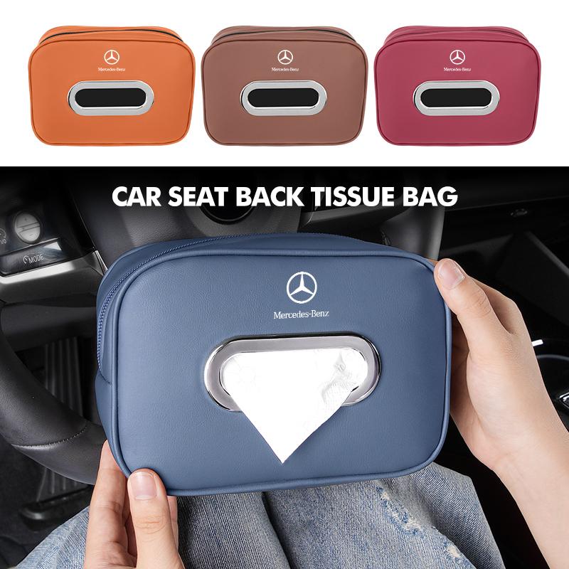 CRK1 Car Leather Tissue Box Interior Accessories Paper Storage Bag For Mercedes Benz CLK GLC W212 C200 C300 W203 W204 W205 W169 W176