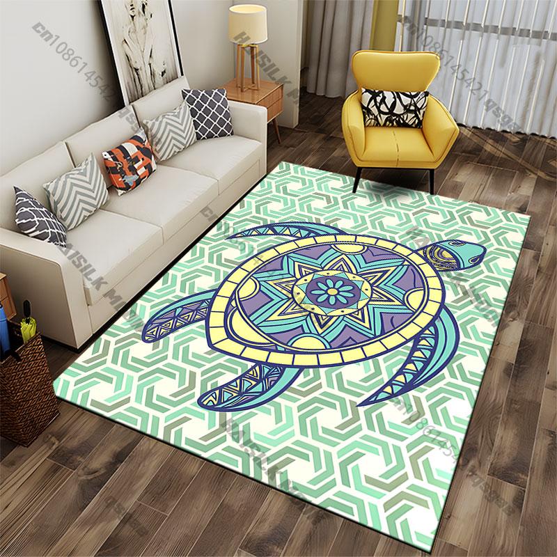 Colorful patterned turtle design carpet Yoga living room room decor children's crawling mat doormat area rug games mat