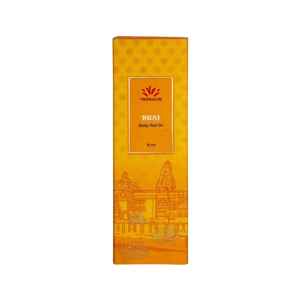 Масло-роллер Брадж (8 мл), Braj Aromatic Oil Roller Bottle,  Vrindaam