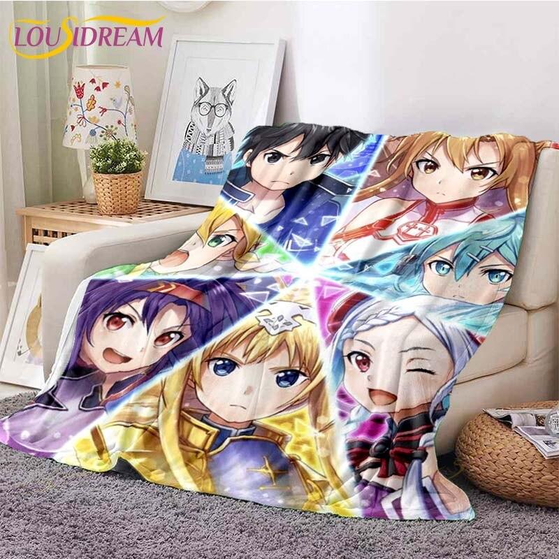 Одеяло Asuna Sword Art Online, одеяло для дивана-кровати, супер мягкое теплое одеяло, флисовое одеяло