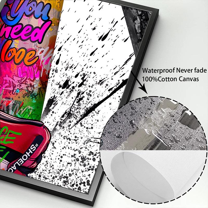 Бэнкси Уличное Искусство Холст Картины Кроссовки Рот Девочка с Шариком Граффити Поп-Арт Постеры Принты Куадрос Настенное Искусство Домашнее Украшение