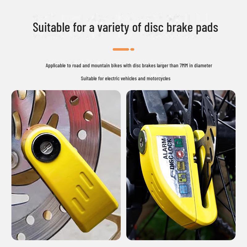 Водонепроницаемая противоугонная сигнализация из сплава с дисковым тормозом для мотоциклов и электровелосипедов