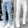 Men Fashion Casual Mid Waist Slim Long Jeans Skinny Straight Denim Pants for Men