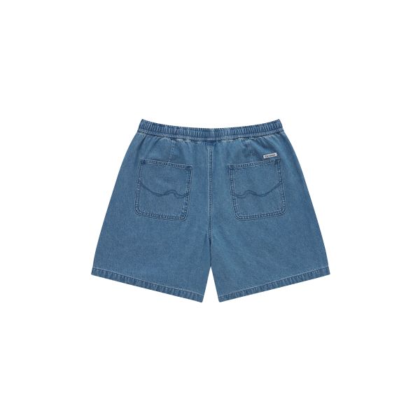 Covernat SS26 Solid Color Pocket Elastic Waist Mid-Rise Loose Comfortable Breathable Windproof Denim Shorts Unisex shorts CO2602SO41BL