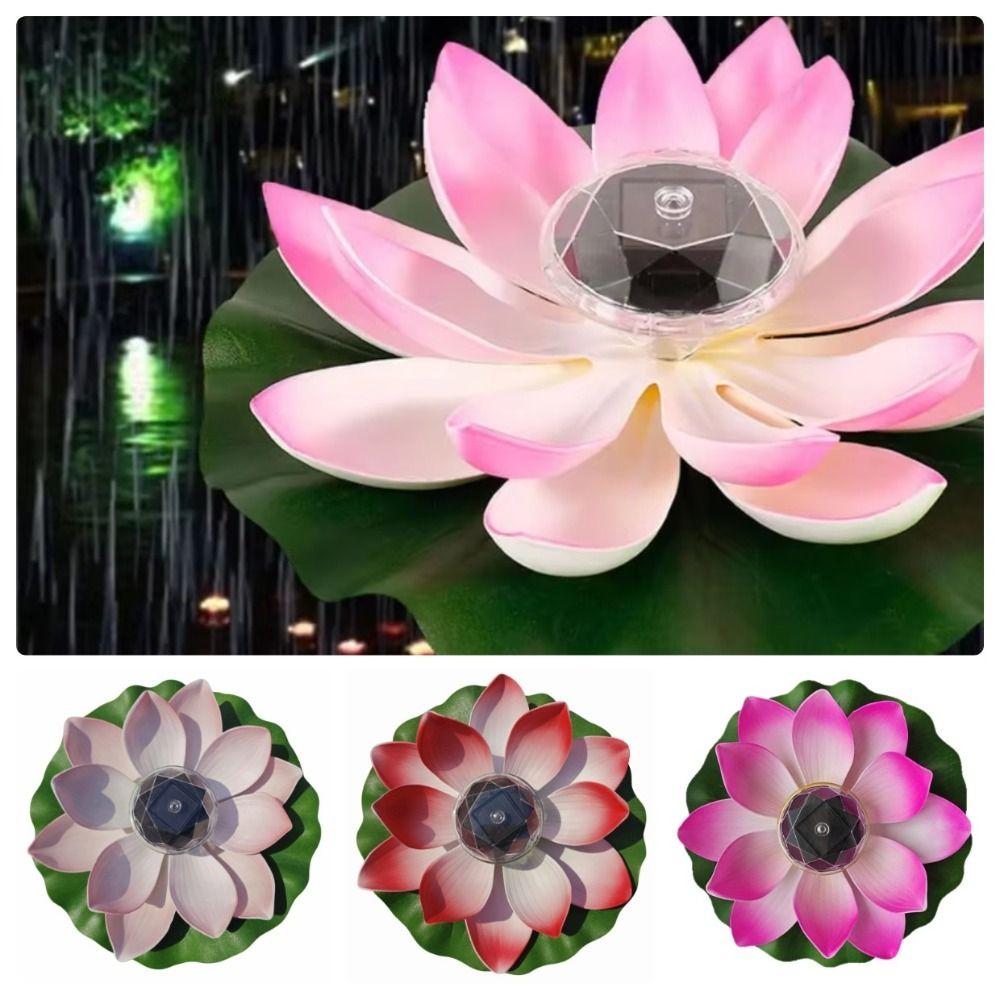 RGB Solar Floating Lotus Light 7 Color Changing Lotus Night Lamp Decor Water Floating Lamp Pool
