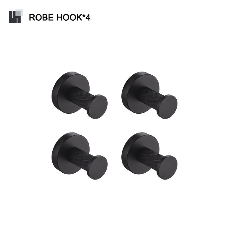 Matte Black Bathroom Stainless Steel Knurled Towel Rack Paper Holder Towel Bar Soap Dispenser Toilet Brush Hardware Accessories