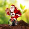 1pcs Nativity Scene Garden Stake Yard Decor 2D Flat Acrylic Santa Claus Riding A Bicycle with Gift Christmas Party Festival Deco