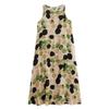 Real Shot Summer New Literary Loose Printing Round Neck Sleeveless Dress Women's Medium and Long