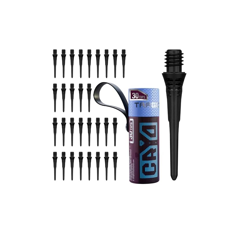Набор из 30 наконечников Target Darts CRYO TIP | Профессиональный аксессуар для дартса | 2BA | Сменные пластиковые наконечники для дротиков (Крио-наконечники) (черный)