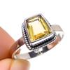 Natural Citrine Gemstone Handmade 925 Solid Sterling Silver Gift Ring S.8 U3n34