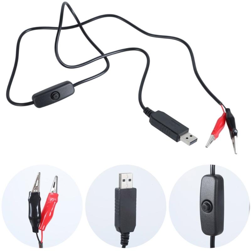 Кабель-перемычка USB-папа на зажим, 100 см, адаптер питания для светодиодной подсветки 3 В, вентилятора, лампы, пульта