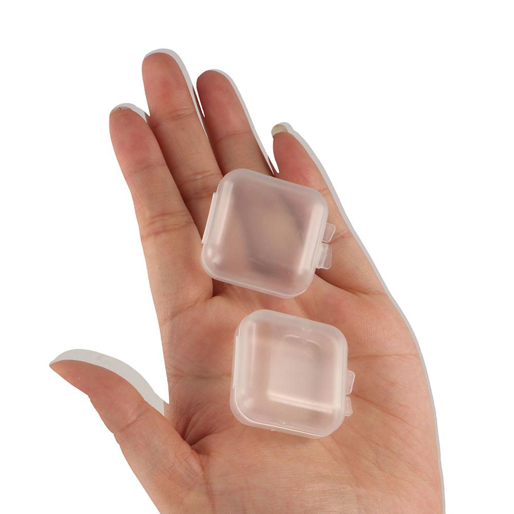 100 Pcs Finishing Jewelry Storage Case Transparent Square Plastic Case Earring Ring