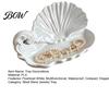 Decorative Resin Storage Dish 3D Printed Shell Wave Jewelry Tray, Pearlized White Organizer Dish, Elegant Ring Exquisite Desktop Ornament