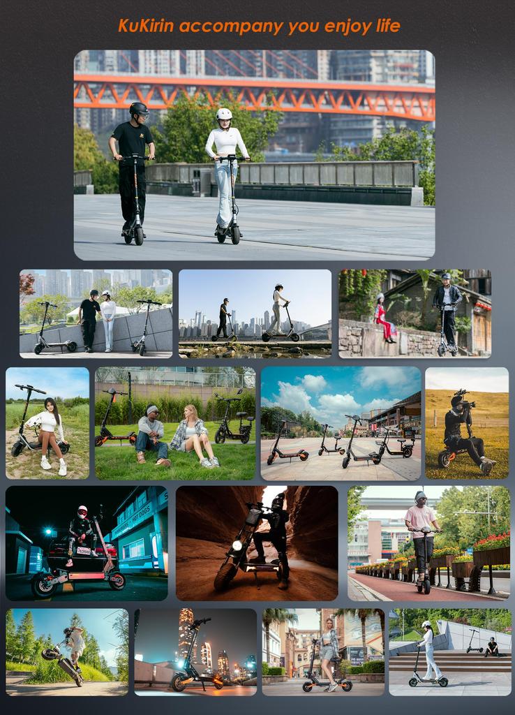 Foldable electric scooter Kukirin A1, 800W motor, 48V 13Ah battery, top speed 45km/h, cruising range 45km, 10-inch tires