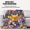 Pokemon Mega Gathering Cute Pikachu Print Fleece Throw Blanket for Adult Quality Cozy Soft Warm Blanket for Travel Office Home