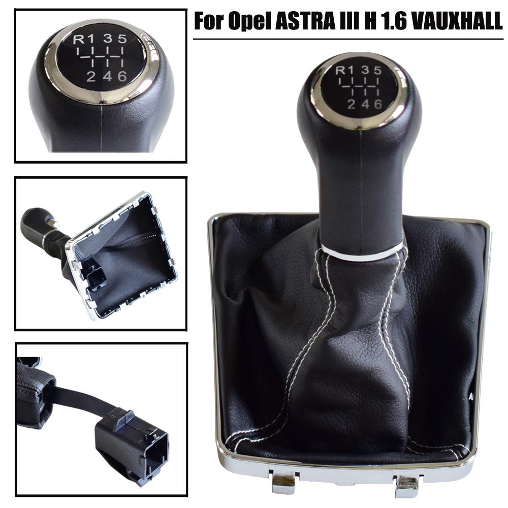 Белый/черный кожаный чехол для багажника OPEL ASTRA III H 1,6 VAUXHALL 2004 2005 2006-2010, ручка переключения передач