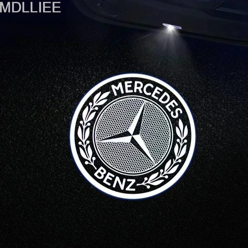 2 шт. Автомобильная подсветка двери с эмблемой для Mercedes Benz A C E GLC GLA GLE GLB Класса W177 W205 W212 W213 X253 X156 W166 X247