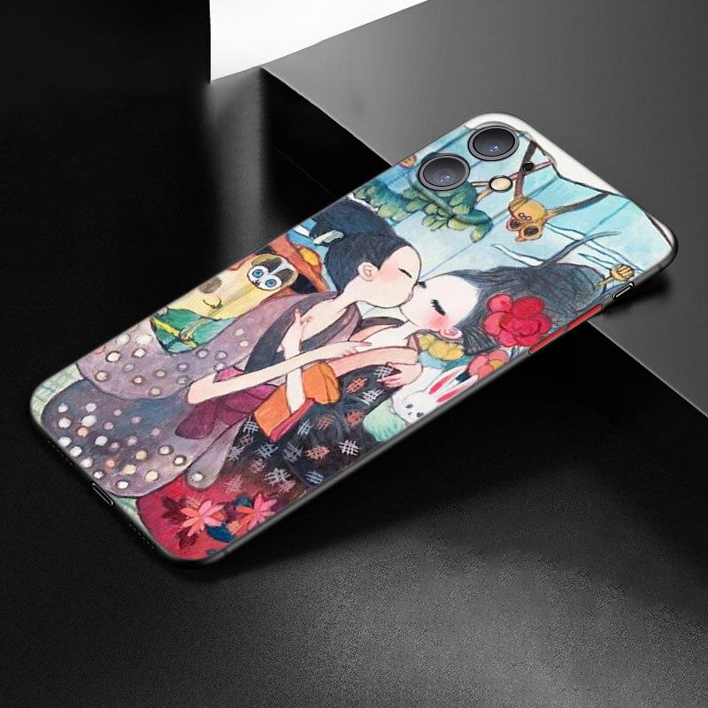 Чехол для телефона Aya takano для Apple iPhone 12 13 Mini 11 Pro Max XR X XS MAX 8 7 6S 6 Plus SE 5S 5 2020 Мягкий черный чехол из ТПУ