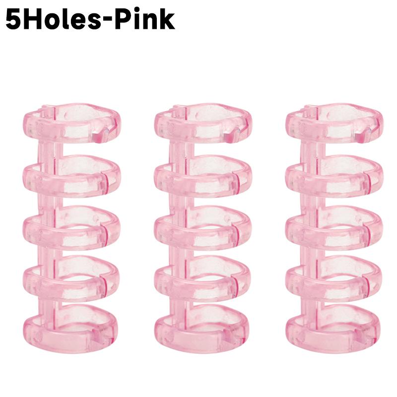 3-1Pcs 3/5Holes Loose Leaf Binders Book Rings Translucent Binding Spines Combs Snap Split for DIY Diary Notebook School Supply
