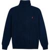 Polo Solid Color Small Pony Embroidered High Neck Long Sleeve Knit Sweater Men Sweater Navy-Blue 710857915-002