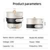 Folded Electric Cooking Pot Mini Portable Electric Skillet Split Type Frying Pan Travel Collapsed Multicooker Hotpot