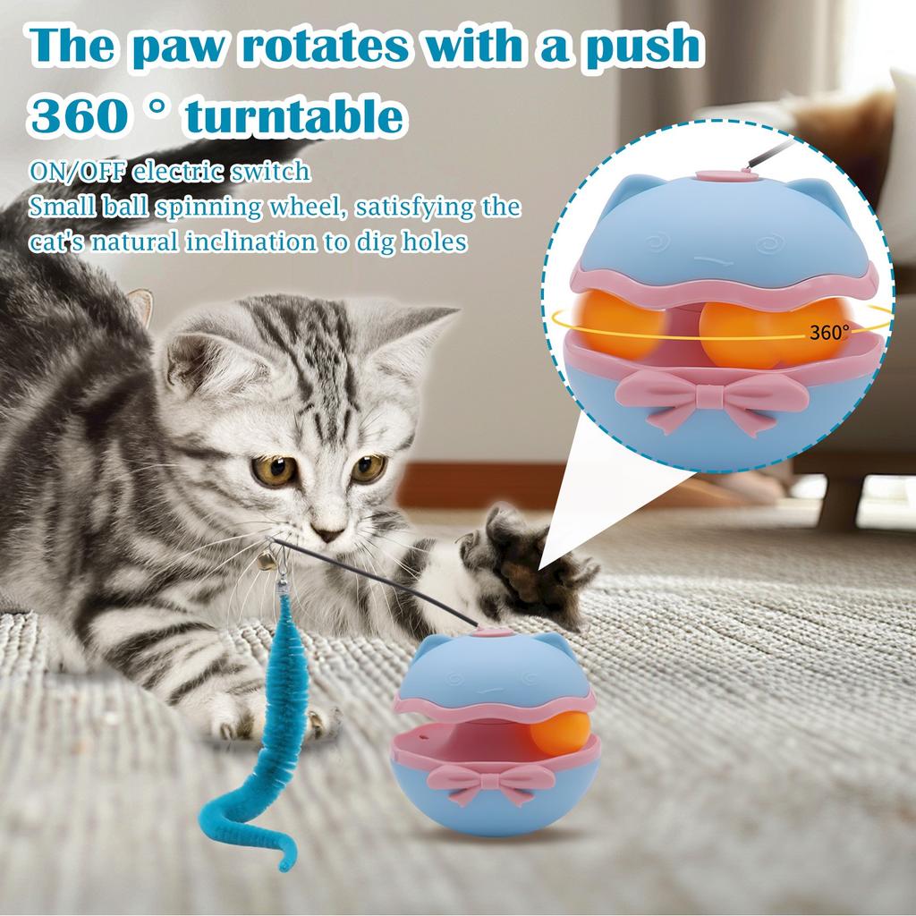 Interactive Toy With Tail, New Smart Moving Toy Ball For Indoor Cats, Rechargeable Automatic Rolling Teasing