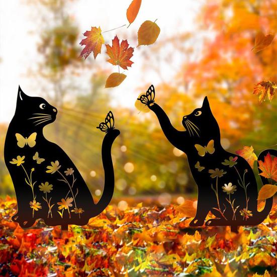 1/2 шт. Садовый колышек Полый Дизайн Кошки Собаки Кролика Декоративный Наружный Двор Искусство Колышек Патио