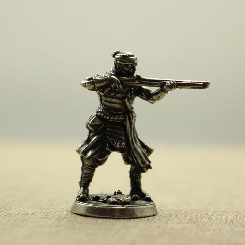 Brass Metal Board Games Japanese Samurai Figurines Miniatures Gunmen Soliders Toy Models Statues Desk Ornament