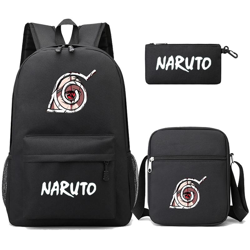 3 шт./компл. рюкзак аниме Наруто с сумкой на плечо, пенал для мальчиков и девочек, сумка для книг, рюкзак для мужчин и женщин, дорожная сумка для отдыха, рюкзак