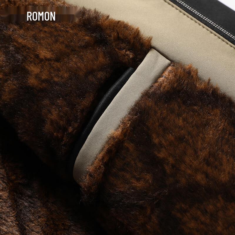 ROMON Men's Fleece-Lined Business Casual Jacket