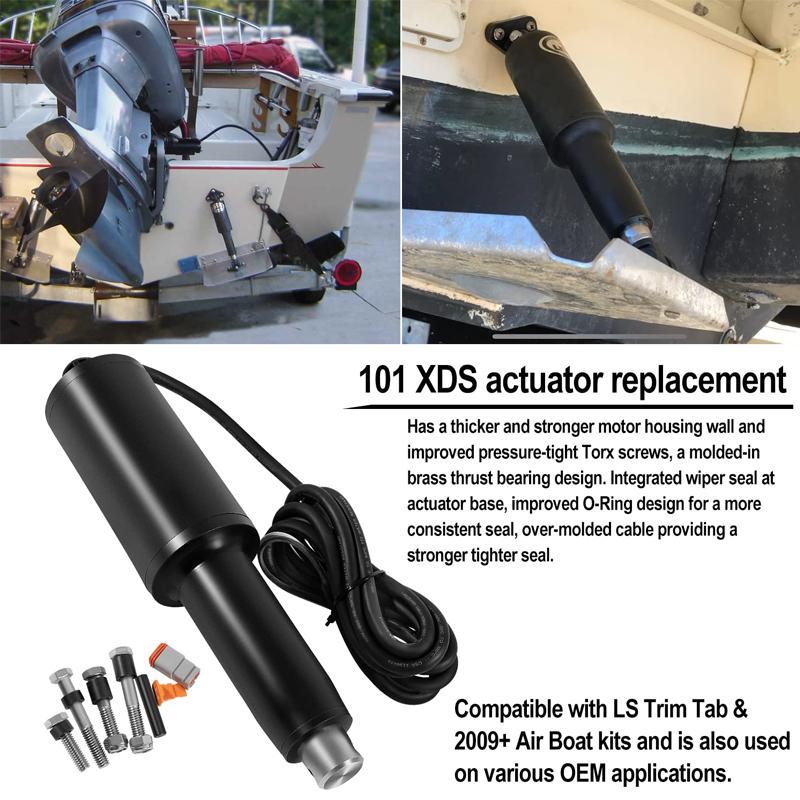 15057-001 Actuator Trim Tabs Fit for 2009 to Present Air Boat,101XDS Short Actuator, Replace for Lenco Marine Actuators 101XD-4