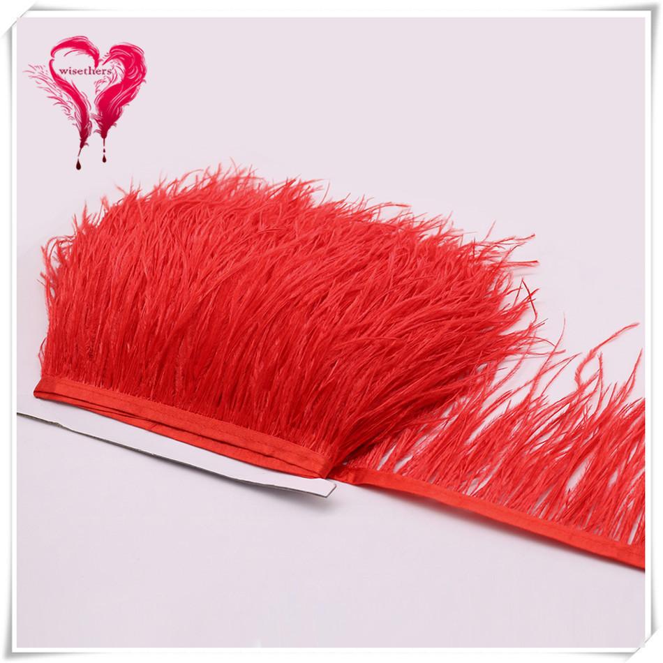 Ostrich Hair Cloth Edge Dress Dress Accessories Skirt Feather Trim With 10-15Cm Tassel