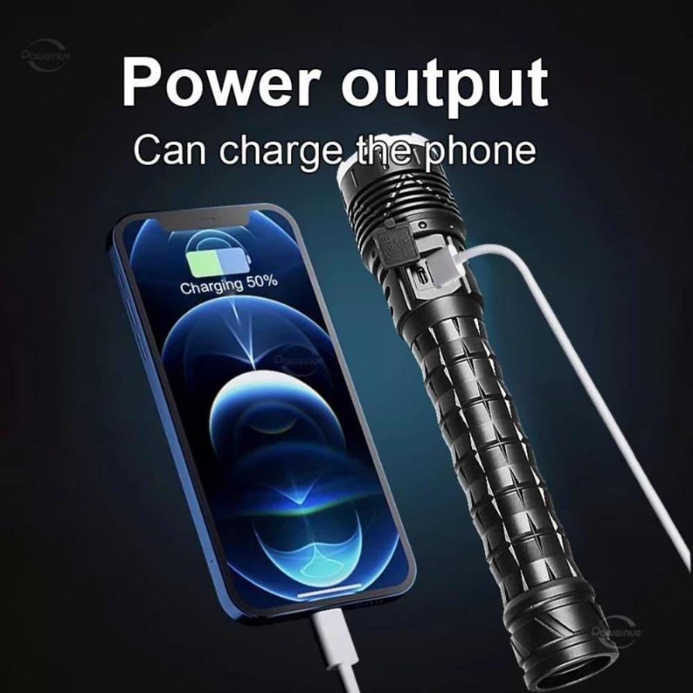 Сверхмощный светодиодный фонарик 100000 люмен Сверхмощный уличный аккумуляторный ручной фонарь 5 режимов Зарядка Type-C Освещение 2000 м