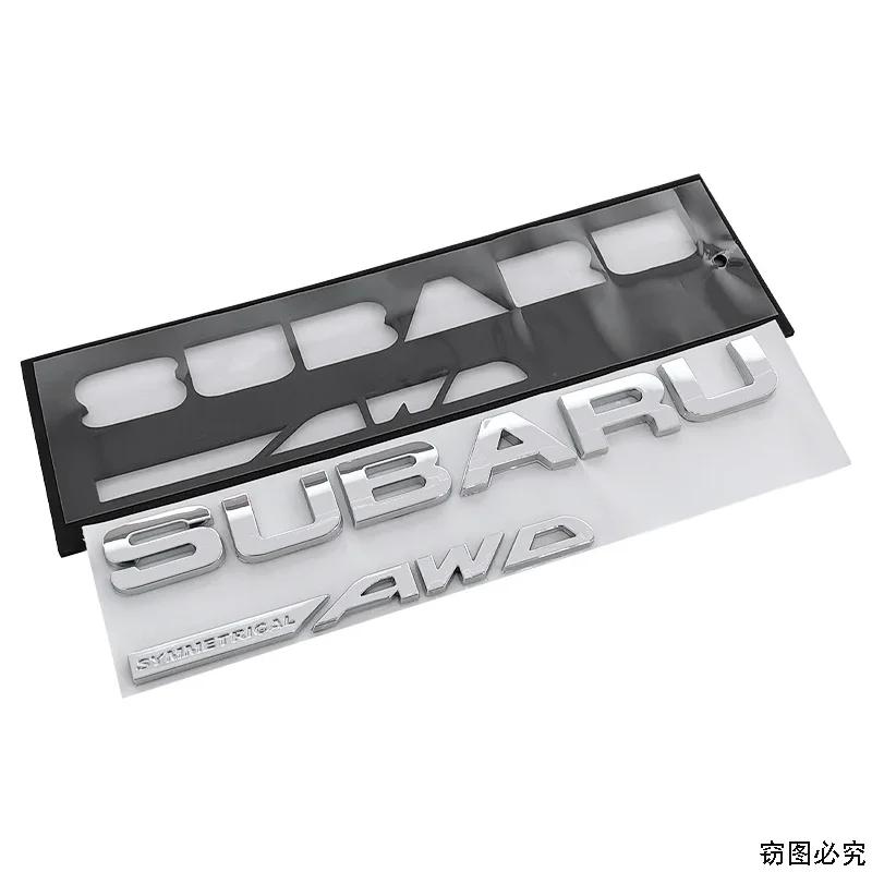 For Subaru SYMMETRICAL AWD Logo Exterior Accessories Car Decoration Rear Trunk Emblem Letters Sticker iwu7