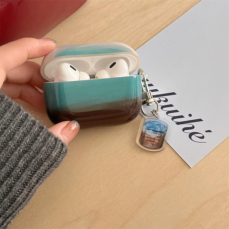Simple retro gradual change blue latte suitable for AirPods protective case Apple wireless bluetooth 1st generation Pro1 earphone cover