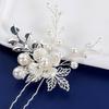Crystal Rhinestone Hollow Leaf Hairpin Pearl U Shape Hair Pin For Wedding Bridal Party Updo Hairstyle Elegant Hair Accessories