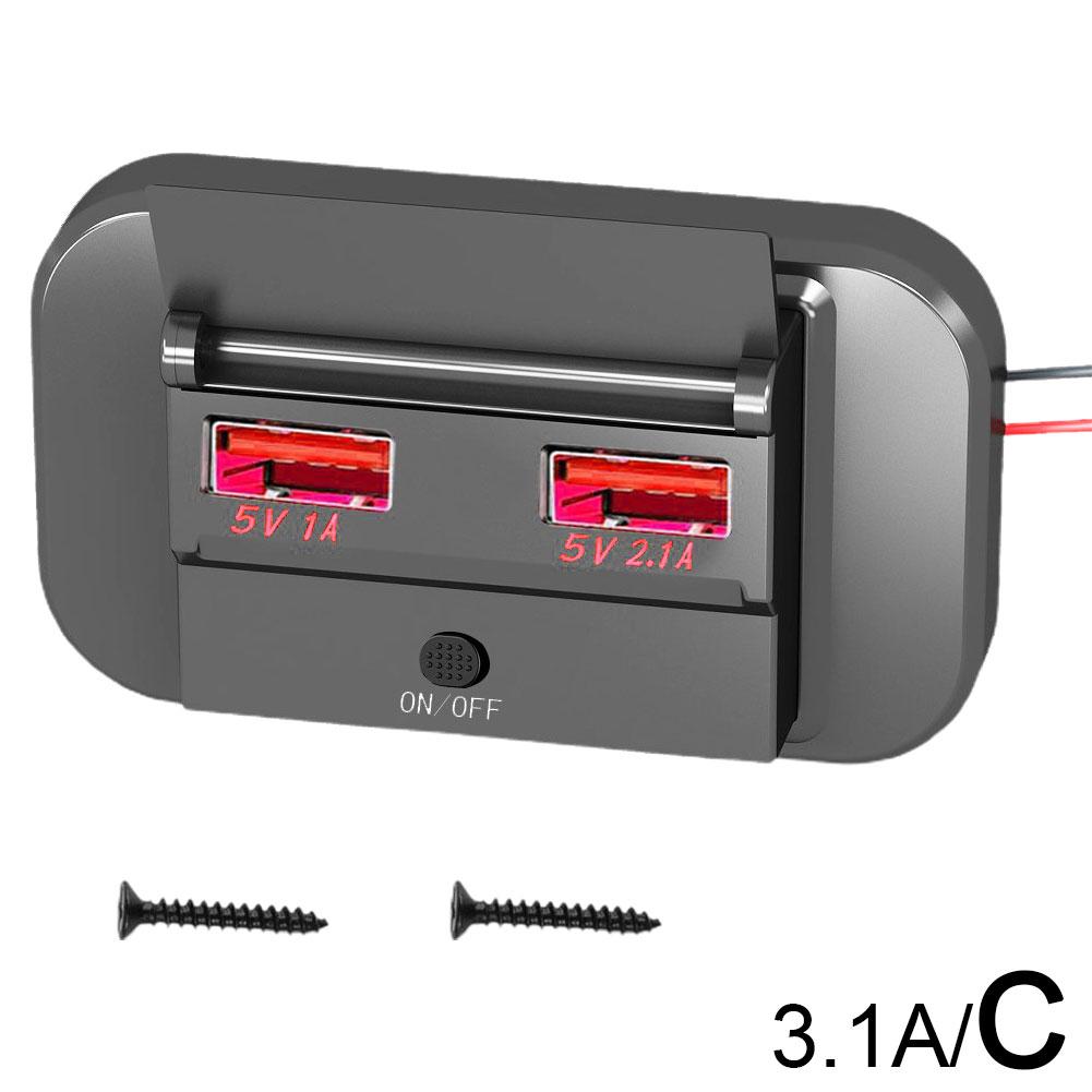 Быстрая зарядка PD Type C, два порта USB, автомобильное зарядное устройство, адаптер розетки 12 В/24 В, USB-панель питания с переключателем для морских мотоциклов