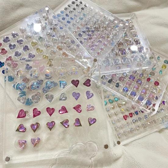 Акриловый органайзер для ногтей со стразами, сетка для хранения, легкий доступ, прозрачная коробка, инструмент, экологически чистые стразы для ногтей