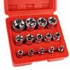 14-Pieces E4-E24 Female E Torx Socket Set with a Case External Torx Socket Set Star Socket Set Wrench Head Auto Repair Tools