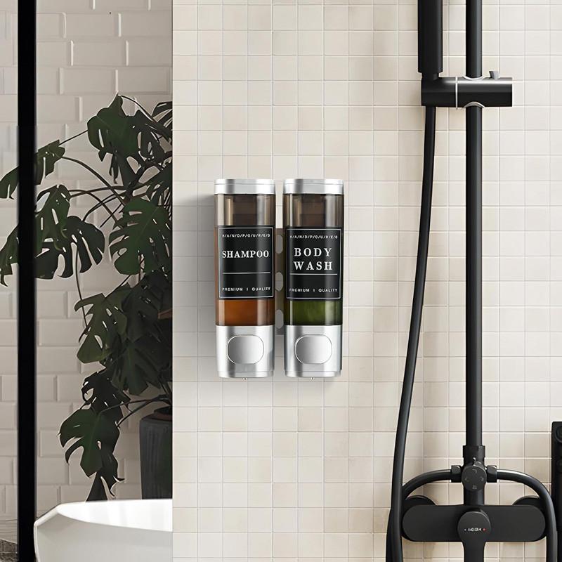 300 мл 2-камерный дозатор мыла для душа настенный для душа настенный дозатор шампуня и кондиционера для ванной комнаты отеля с этикетками