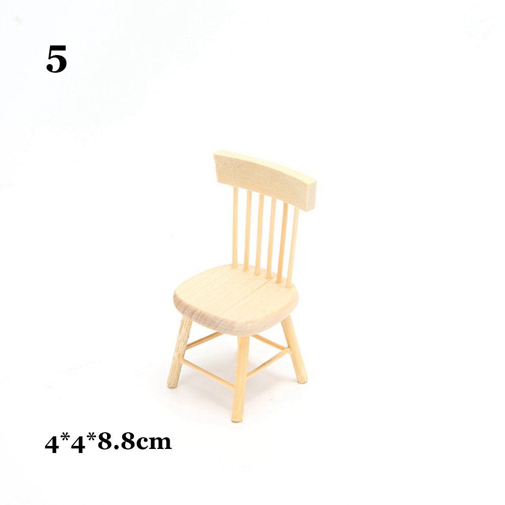 1/12 Dollhouse Miniature Table Furniture Toys Wooden Table Doll House Decoration Simulation Chair
