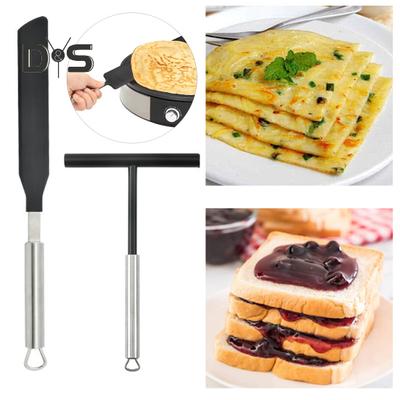 1 шт./1 компл. лопатка для блинов из нержавеющей стали, французская разбрасыватель блинов, многоразовый инструмент для разбрасывания блинного теста для пекарни, кухни