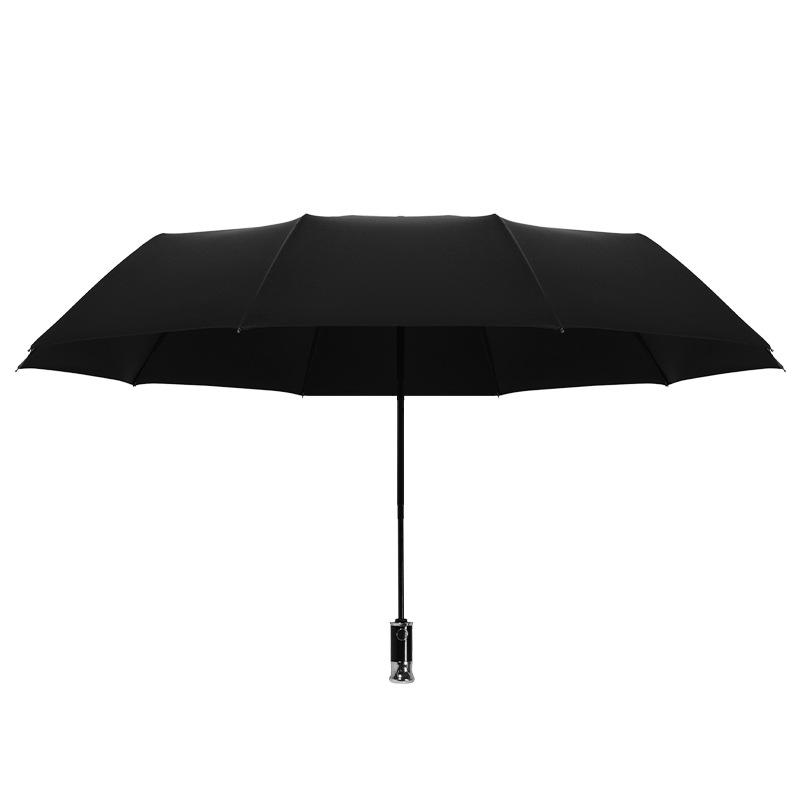 Зонт из винила для деловых мужчин, 27 дюймов, с десятью костями, большой, складывается втрое, автоматический, складывается в два раза, большой зонт 120 см