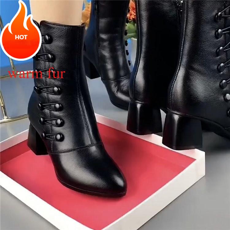 Мягкие кожаные короткие сапоги, женская осенне-зимняя мода, сапоги средней высоты, полусапожки, короткие сапоги для мам с мягкой подошвой