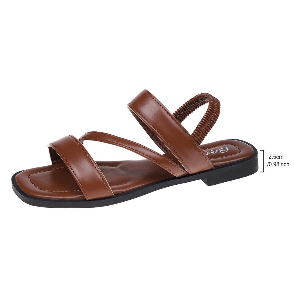 Модные трендовые сандалии на плоской подошве для женщин 2024 Новые повседневные, простые и универсальные пляжные модные римские сандалии Zapatos De Mujer