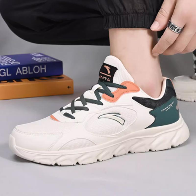 Anta Stylish Comfortable Non-Slip Low-Top Casual Shoes Men Sneaker White Green 912355566-1