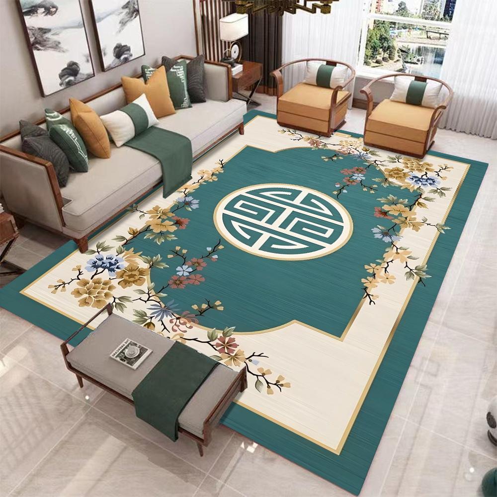 New Chinese-style Carpet for Living Room Modern Bedroom Floor Mat Chinese Style Room Bedside Mat