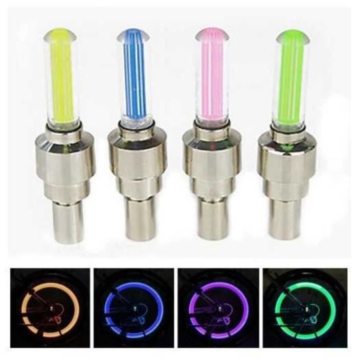 Éclairage de roue de bicyclette à Led, nouveau, installation sur la Valve de pneu de bicyclette, accessoires de vél Bleu -WGHY3903