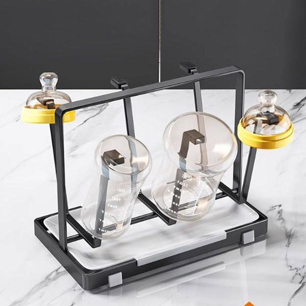 Stainless Steel Glass Cup Stand Space Saving Bottle Drainer Stand Tea Cup Storage Shelf Countertop